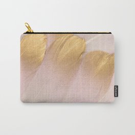 Gold Tipped Pink Feathers Carry-All Pouch