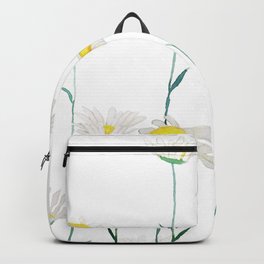 white daisy watercolor horizontal Backpack