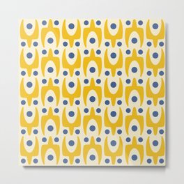 Mid Century Modern Abstract Pattern 641 Yellow and Blue Metal Print | Boomerangs, Geometric, Yellow, Boomerang, 1950S, Pattern, Curated, Atomicwing, Mid, Modern 