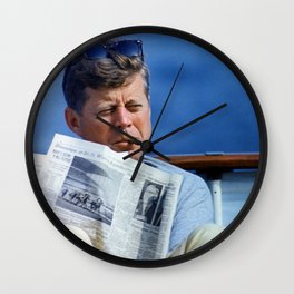 John F Kennedy Smoking Wall Clock