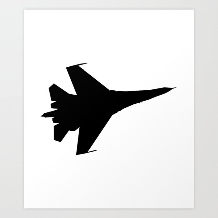 F16 Flying Jet Silhouette Art Print By Azza1070 Society6