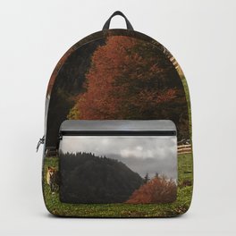 Autumn With Mountain Fox And Haystack Backpack