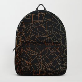 Dashed Tyron Backpack | Space, Digital, Gold, Black, Graphicdesign, Black And White, Lines, Night, Geometric 