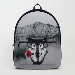 The Wolf With a Rose & Mountains Backpack