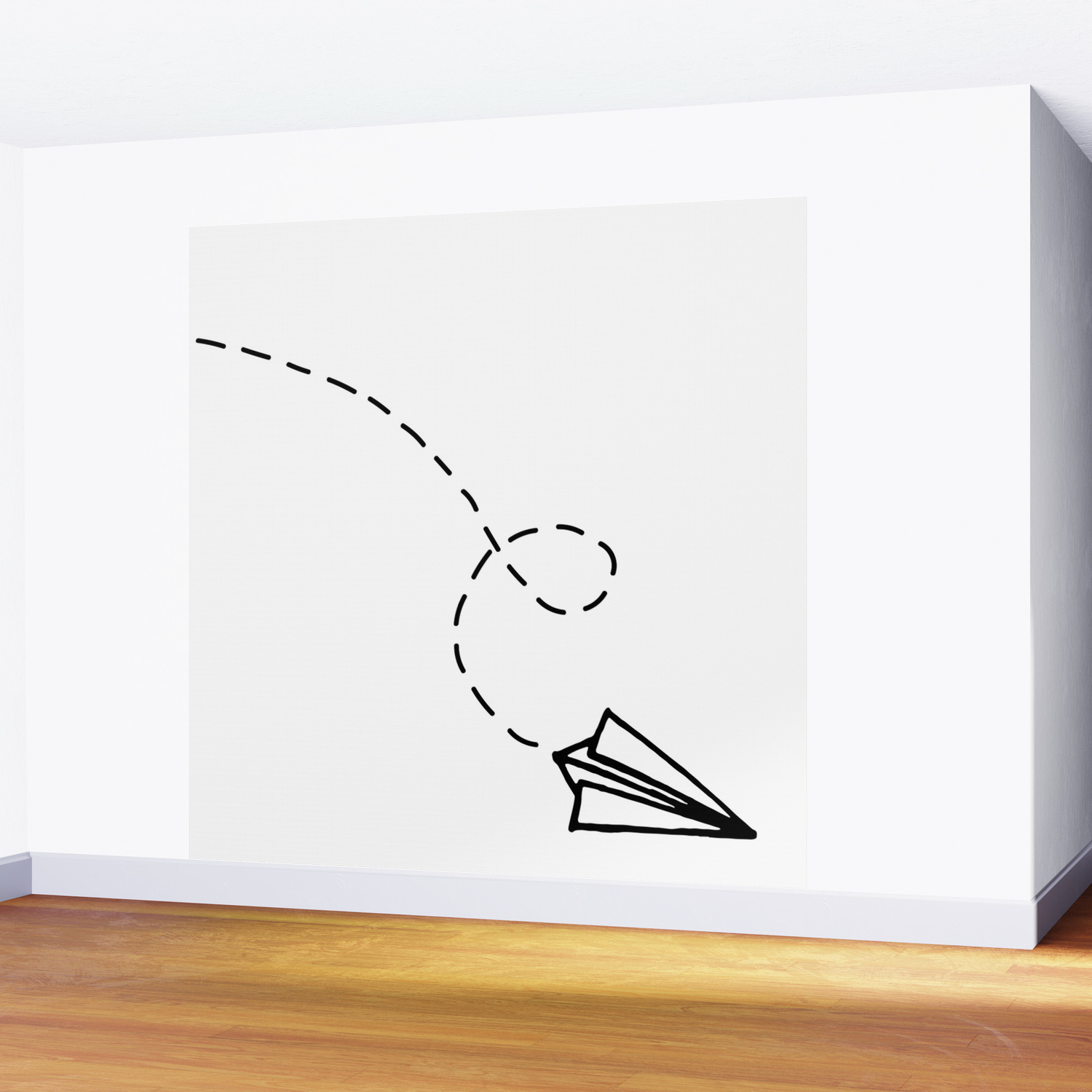 >Send It Simple Paper Airplane Drawing Wall Mural By Stopthepresses Society6
