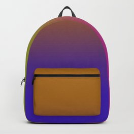 Deep Gradient Mi-Parti (Half And Half) Design! (Dark Orange, Blue, Yellow, and Pink) Backpack