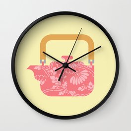 Japan Teapot Spring Wall Clock | Floraldesign, Graphicdesign, Pink, Japan, Teapot, Asian, Floral, Floralpattern, Teahouse, Japaneseicon 