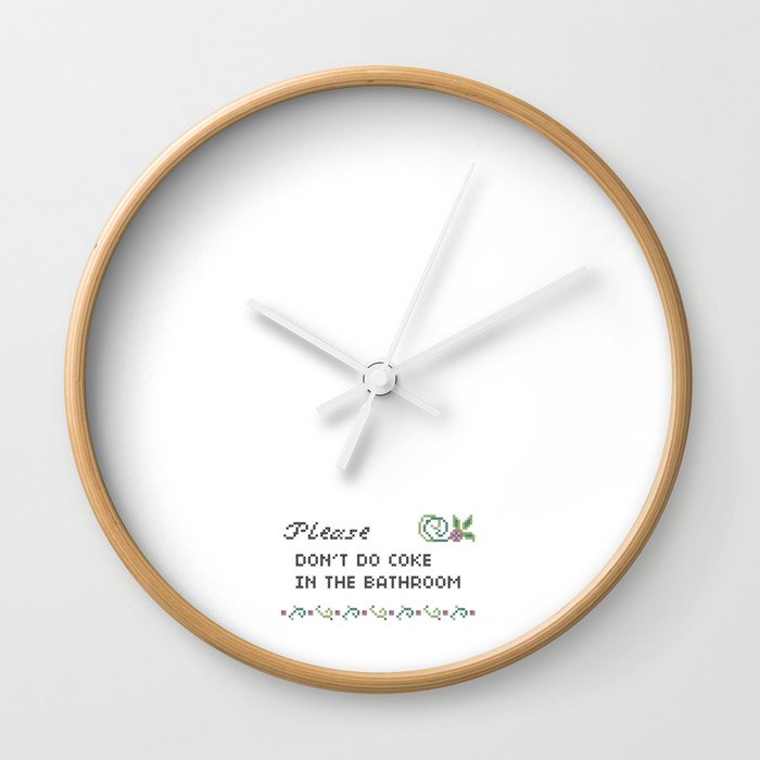 Please Don T Do Coke In The Bathroom Wall Clock By Rebellecherry Society6 - Bathroom Wall Clocks Please Don T Do Coke In The Bathroom Wall Clock By Rebellecherry Society6 - Bathroom Wall Clocks