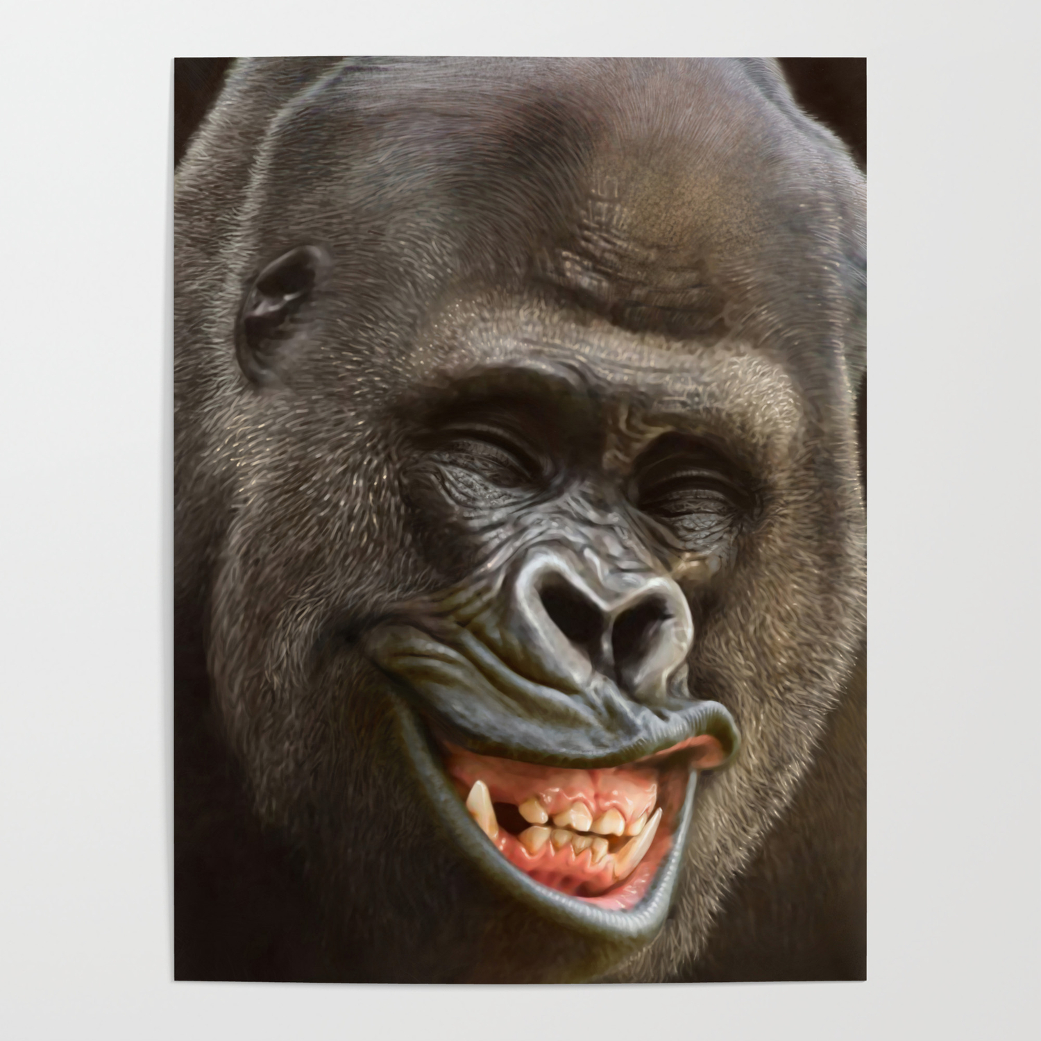 Smiling Gorilla (^_^) Poster by tutu | Society6