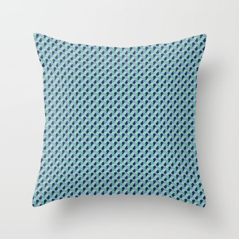 Abstract Geometric Shapes Broken Honeycomb Dark Blue Blue Light