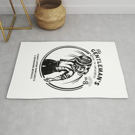 "The Gentleman's Guide To Greatness" Cool Retro Beer Lover Shirt Design Rug