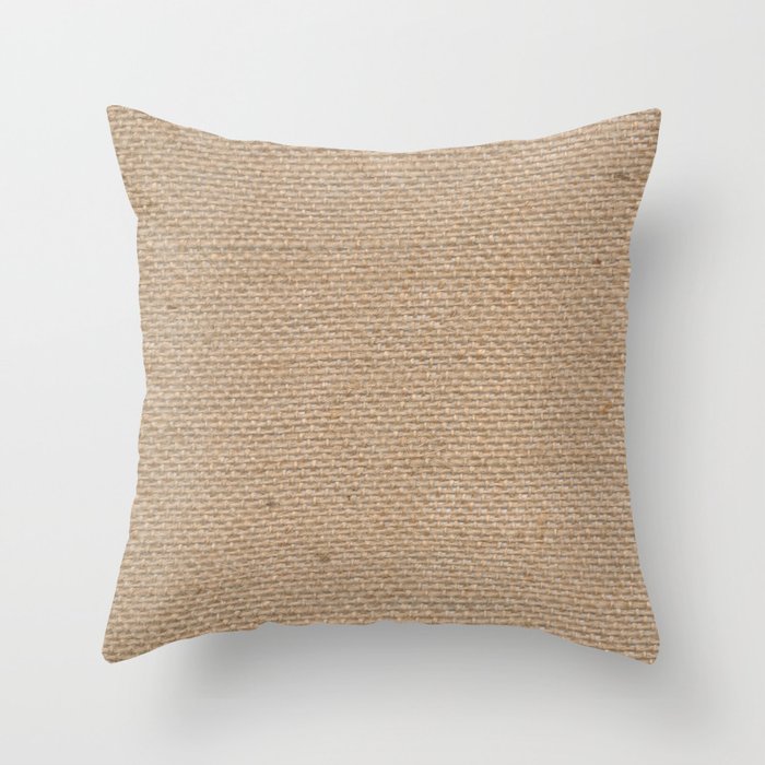Burlap Throw Pillow By N A T Society6, Burlap Outdoor Pillows
