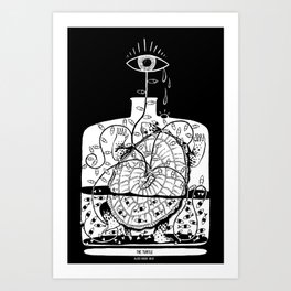 The turtle in the bottle Art Print