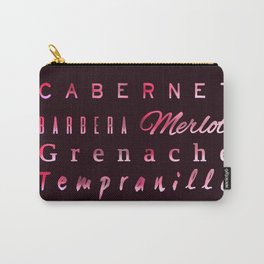 Red Wine Types Typography Poster Carry-All Pouch