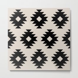 Southwestern Pattern 541 Metal Print | Bison, Graphicdesign, Buffalo, Bohemian, Tribal, Black, Pattern, Mexican, Linenwhite, Linen 
