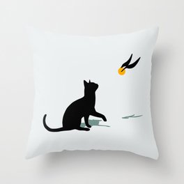 Cat and Snitch Throw Pillow