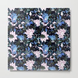 Blue Floral Pattern Metal Print | Flower, Floral, Blueflower, Vintage, Painting, Flowers, Floralart, Floralpattern, Blueflowers, Pattern 