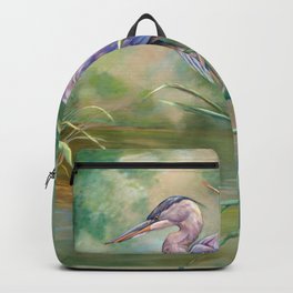 "Solitude" - Pastel of Great Blue Heron Backpack