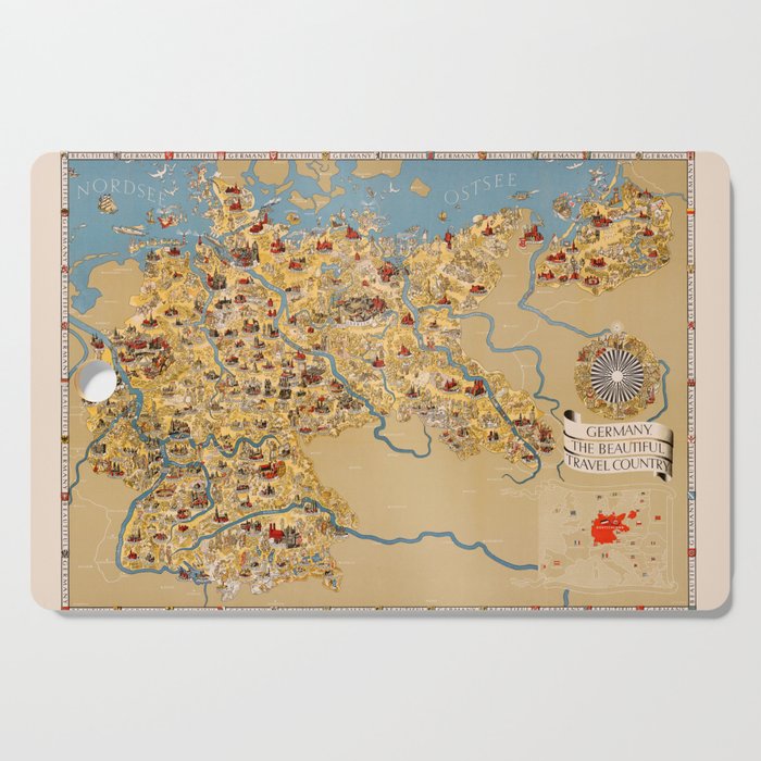Map Of Germany 1935 Cutting Board by lydiadavid Society6