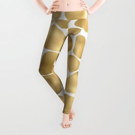 Glam Gold and White Giraffe Print Pattern Leggings
