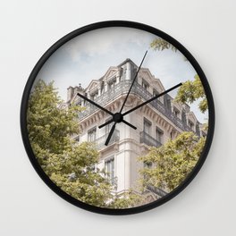 Paris City View | French Street Architecture Art Print | Urban Travel Photography In France Wall Clock
