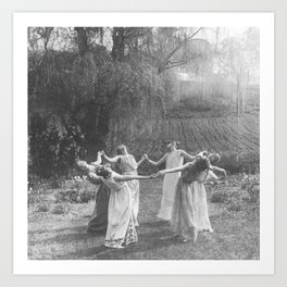 Circle Of Witches Vintage Women Dancing Black And White Art Print | Dancing, Gothic, Witch, Photo, Black And White, Vintage, Spooky, Circle, Women, Scary 