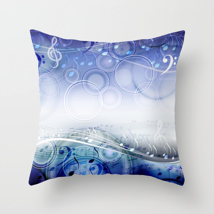 Abstract Sheet Music Design Background With Musical Notes Throw Pillow By Arija Art Society6