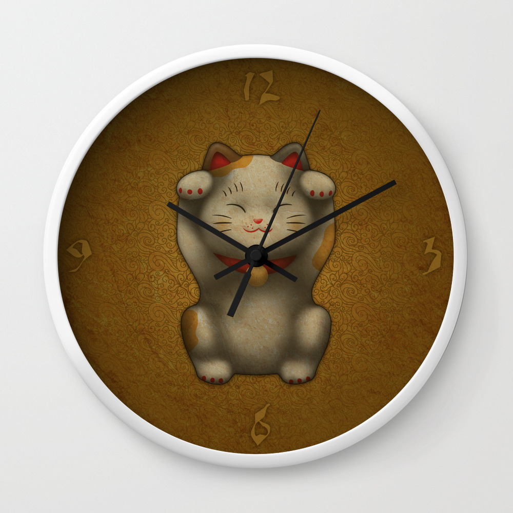 maneki neko clock