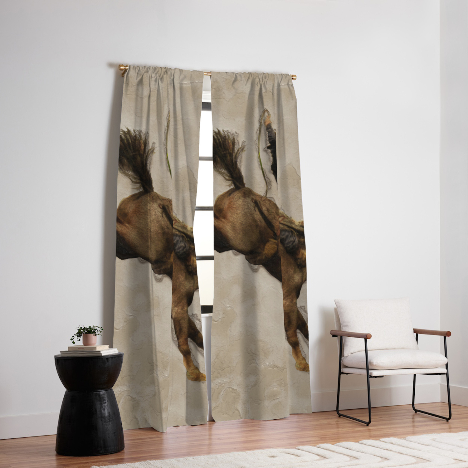 Western Style Bucking Bronco Cowboy Blackout Curtain By Onlinegifts Society6
