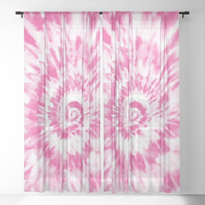 Light Pink Tie Dye Sheer Curtain By, Dye Sheer Curtains