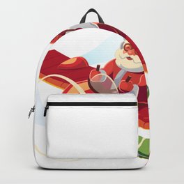 Santa Claus Airplane Christmas Backpack | Wallpaper, Graphicdesign, Cute, Gift, Red, Xmas, Festival, Pattern, Kids, Watercolor 