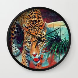 Jaguar in Motion Wall Clock
