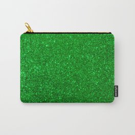 Emerald Green Shiny Metallic Glitter Carry-All Pouch