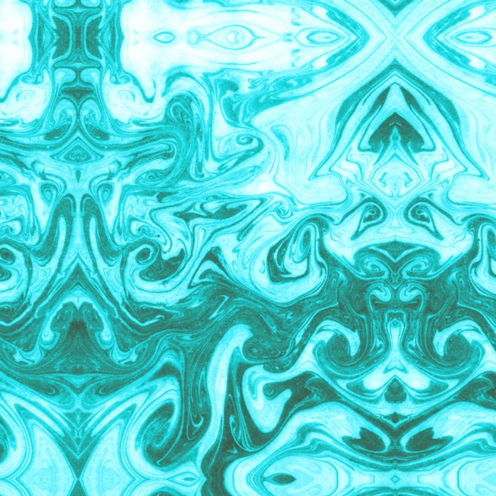 Bonshu Spilled Ink Turquoise Marble Painting Abstract Japanese