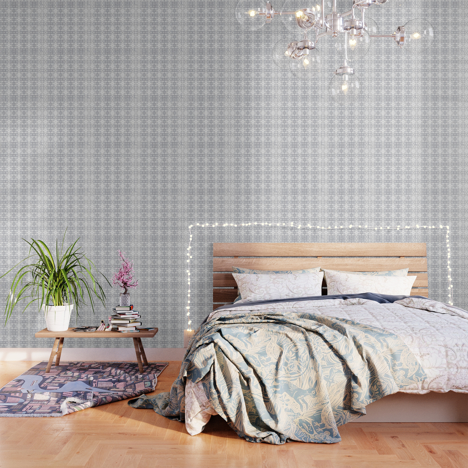Bohemian Collection Grey White Wallpaper By Vivogrande Society6