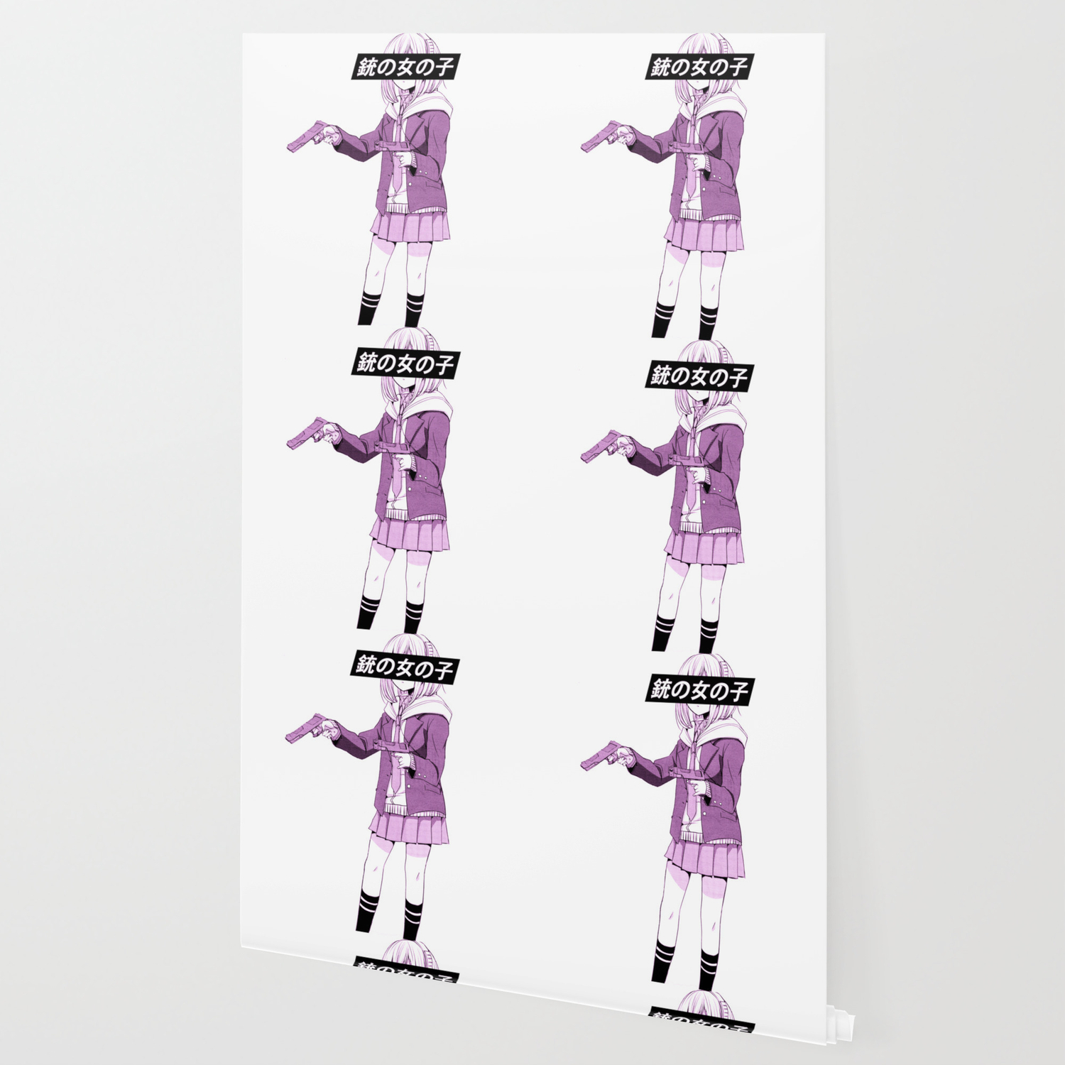 Gun Girl Pink Sad Japanese Anime Aesthetic Wallpaper By Poser Boy Society6