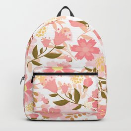 Pink Florals Seamless Pattern Design, Cute Pink Flowers Backpack