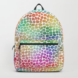 Rainbow Bright Pastel Mosaic Watercolor Spots Backpack