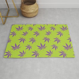 Marijuana leaves - green/purple Rug