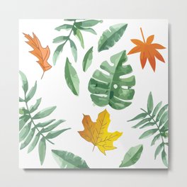 green leaf with pillow Metal Print