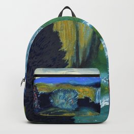 Floral Garden Landscape with Waterfall by Franz von Stuck Backpack | Alps, Lugano, Waterfall, Newengland, Eden, Yosemite, Tuscany, Naples, Switzerland, Rockymountains 