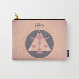 Zodiac Sign Libra Rose Pink and Purple Carry-All Pouch