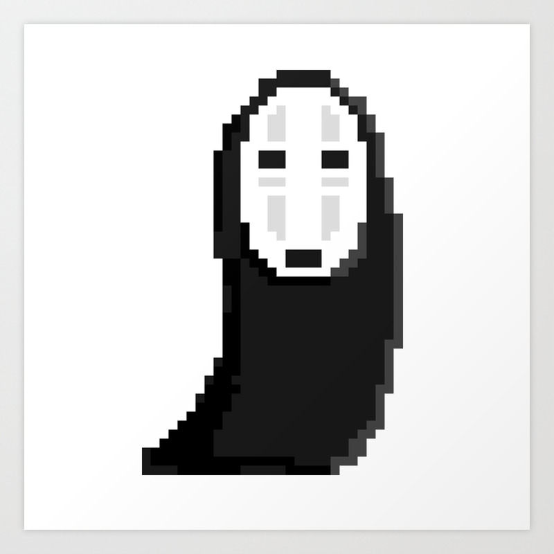 Kaonashiカオナシ No Face Pixel Art Print By Nohm Society6