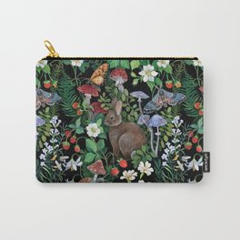 Rabbit and Strawberry Garden Carry-All Pouch