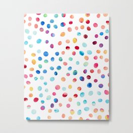 Singularity in Color, Abstract Polka Dots Speckles Texture, Cute Chic Eclectic Beans Pattern Metal Print | Digital, Polkadots, Random, Graphicdesign, Pattern, Beads, Colorful, Geometrical, Circular, Abstract 