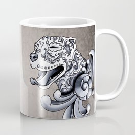 Ornamental Pit Bull - Black and Grey Filigree Pitbull Coffee Mug