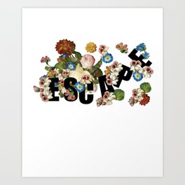 Floral Escape Art Print | Sticker, Fllowers, Seasons, Vintage, Heartanatomy, Blooms, Flowers, Graphic, Leggings, Drawing 
