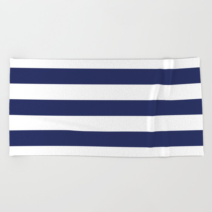 Navy Blue And White Stripes Beach Towel By Amybrinkman Society6 Navy Blue And White Stripes Beach Towel