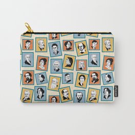 Some of great writers, poets and playwrights on stamps (in ochre, grey and terracotta) Carry-All Pouch