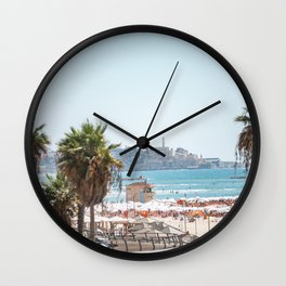 View of Old Jaffa from Gordon Beach, Tel Aviv, Israel Wall Clock | Tlv, Lifeguard, Telaviv, Oldjaffa, Colorful, City, Sea, Gordonbeach, Jaffa, Yafo 
